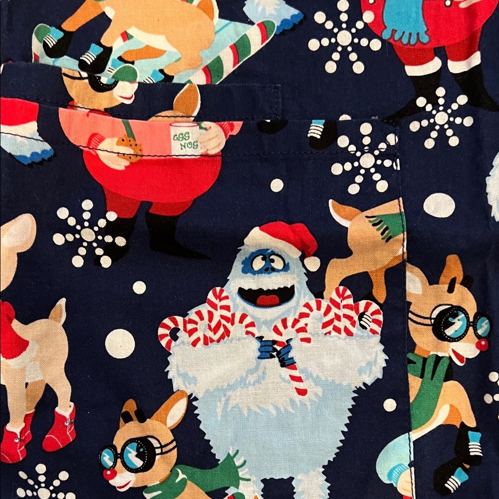 Rudolph Red-Nosed Reindeer Christmas Scrub Top - Picture 3 of 4